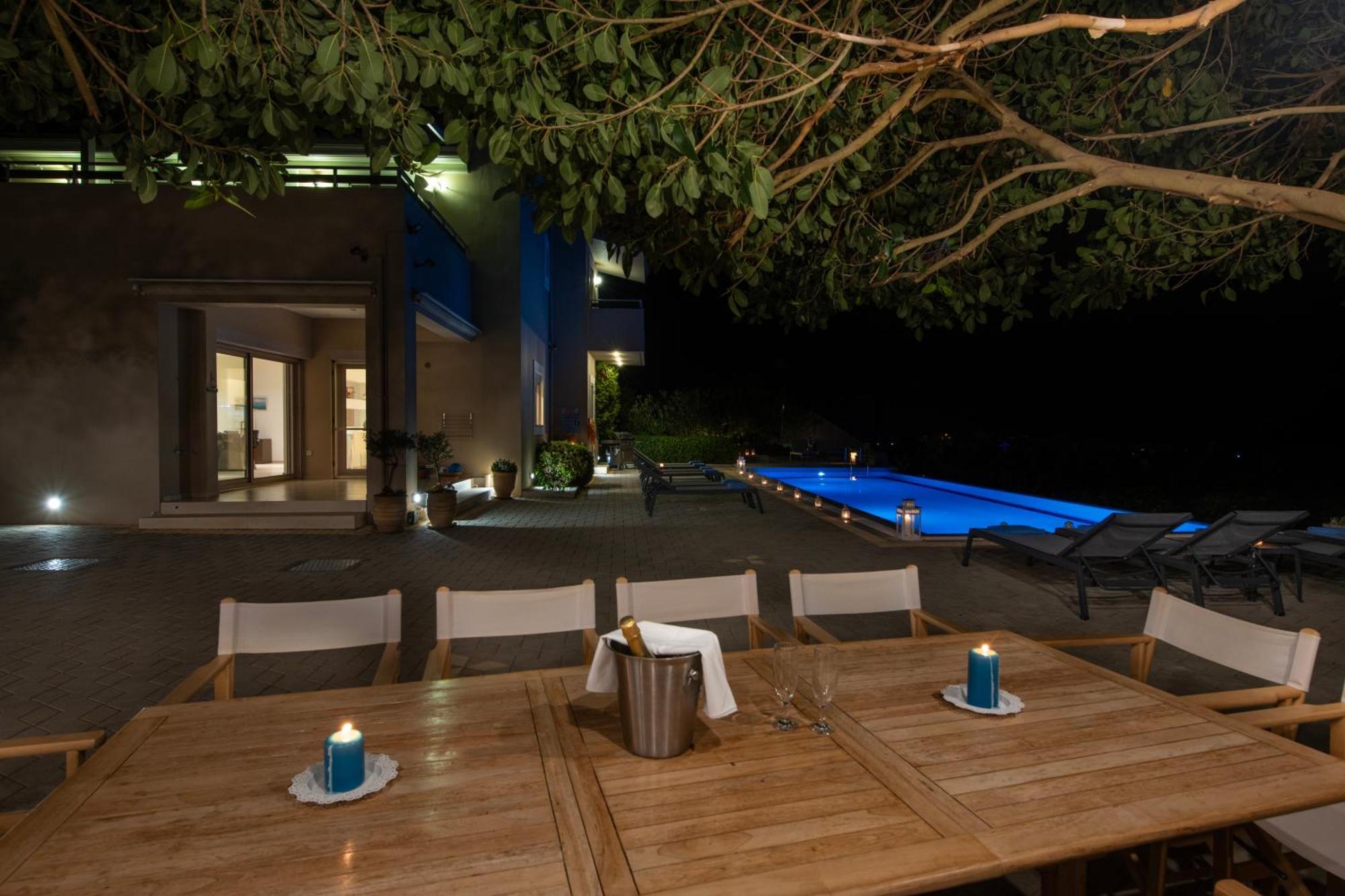 Four Seasons Private Villa - Seaview - Big Heated Pool - Gym - Sport Activities Gouves Exterior foto