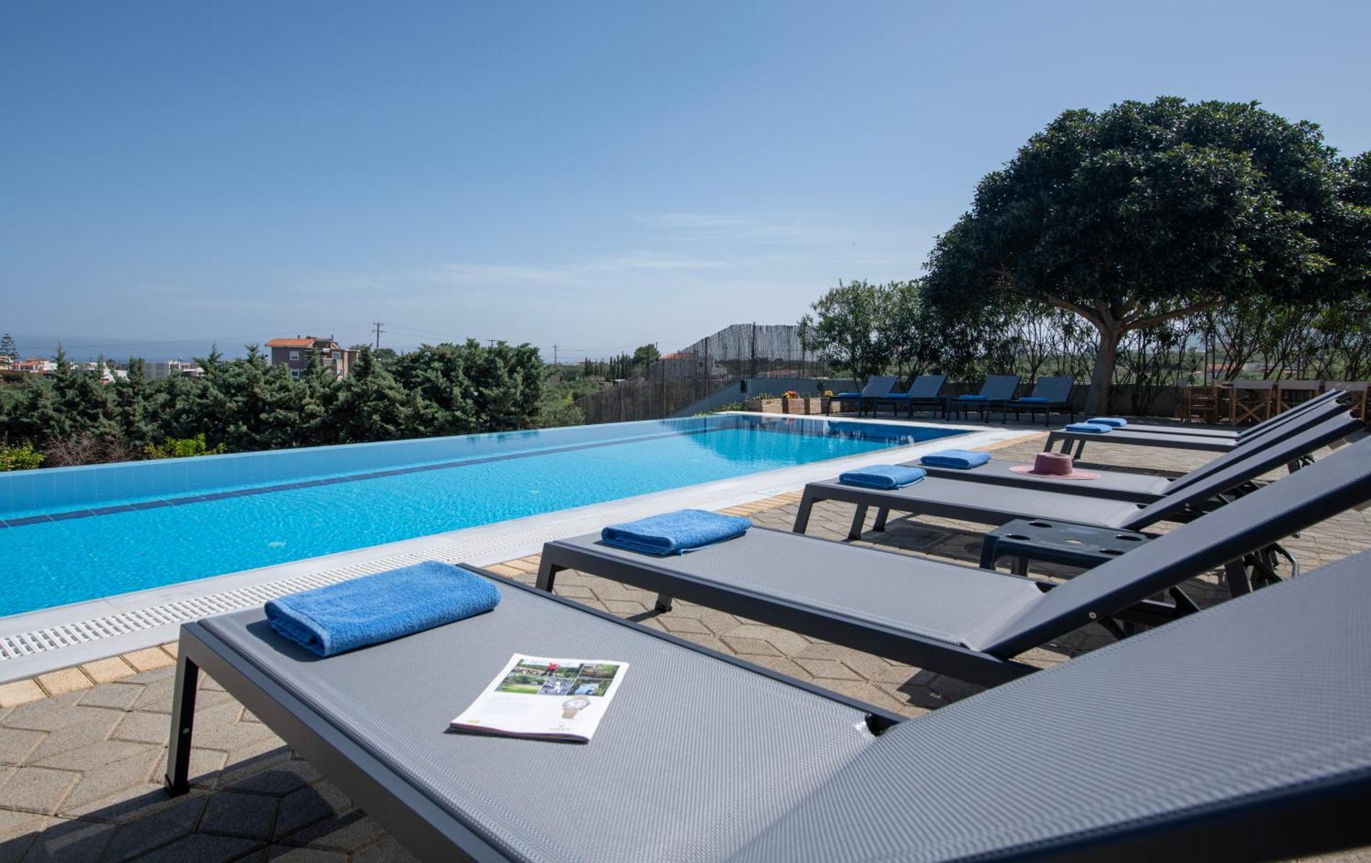 Four Seasons Private Villa - Seaview - Big Heated Pool - Gym - Sport Activities Gouves Exterior foto